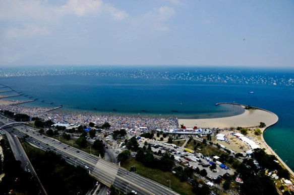 North Avenue Beach during the Chicago Air & Water Show  (Photo courtesy of City of Chicago)